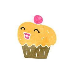 retro cartoon cupcake