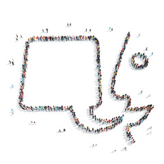 people in the shape of a buble chat.