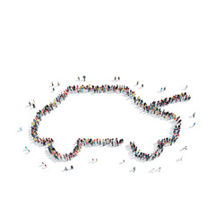 group  people  shape  car