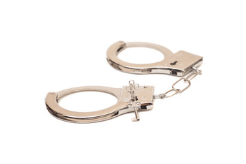 Handcuffs isolated on white background