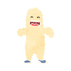 retro cartoon yeti monster