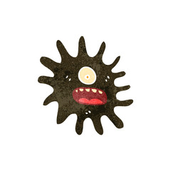 retro cartoon mud splat monster