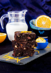 brownie with walnuts and dried cranberries