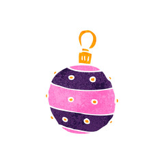 retro cartoon christmas bauble