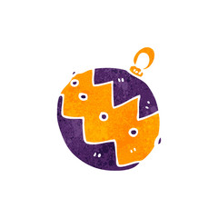 retro cartoon christmas bauble