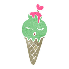 retro cartoon ice cream cone