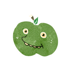 retro cartoon ugly apple