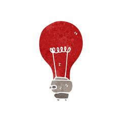 retro cartoon red light bulb