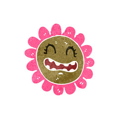 Obraz premium retro cartoon flower with face