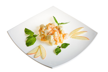 salads on white background