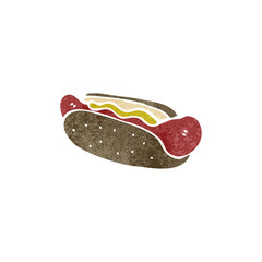 retro cartoon hotdog