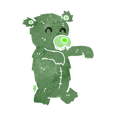 retro cartoon zombie teddy