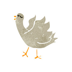 retro cartoon funny bird