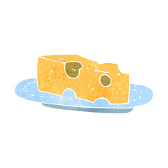 retro cartoon cheese on plate