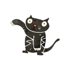 retro cartoon black cat