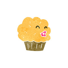 retro cartoon muffin with face