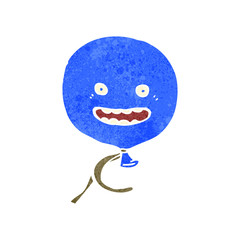 retro cartoon blue balloon