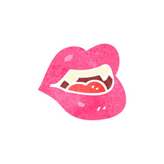 retro cartoon vampire lips
