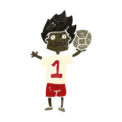 retro cartoon soccer player