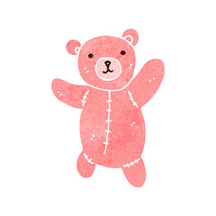 retro cartoon cute pink teddy bear