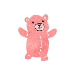 retro cartoon cute pink teddy bear