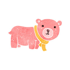 retro cartoon cute pink teddy bear