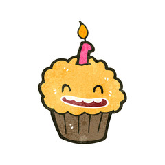 retro cartoon cupcake