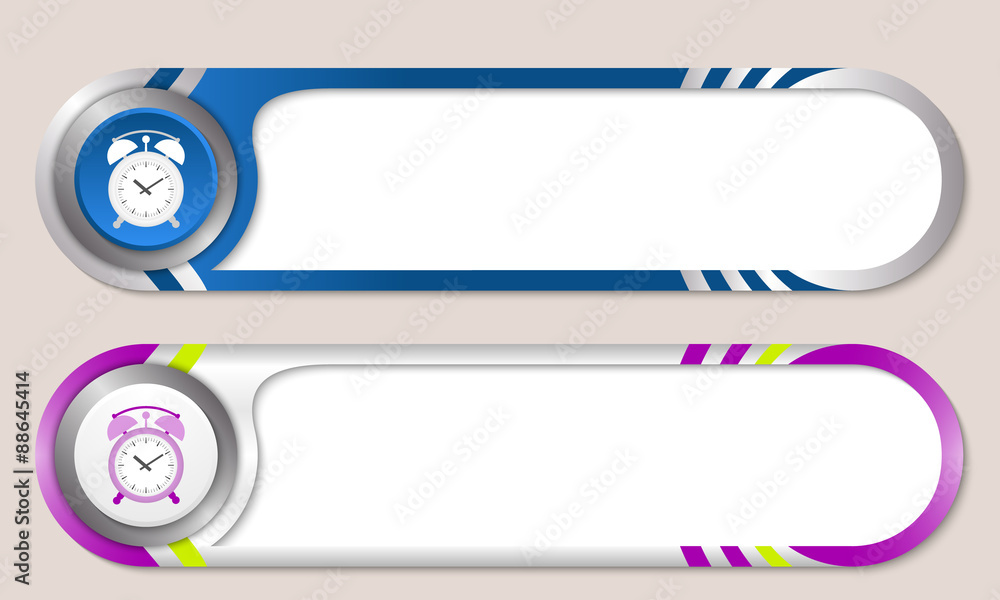 Poster vector buttons for your text and alarm clock