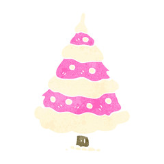 retro cartoon christmas tree