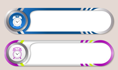 Fototapeta premium Vector buttons for your text and alarm clock