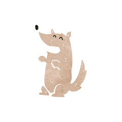 retro cartoon wolf