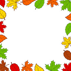Autumn leaves frame