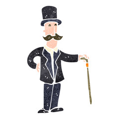 Obraz premium retro cartoon victorian man