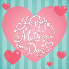 Mothers day vintage on stripe background
