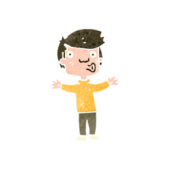 retro cartoon impressed boy