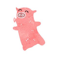 retro cartoon pig