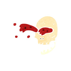 retro cartoon gross blood squirting skull
