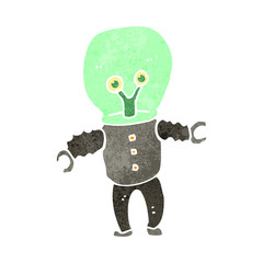 retro cartoon alien spaceman