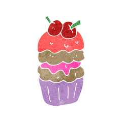 retro cartoon cupcake