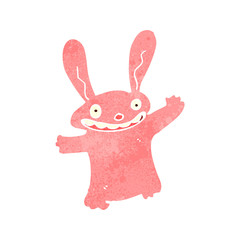 retro cartoon pink rabbit