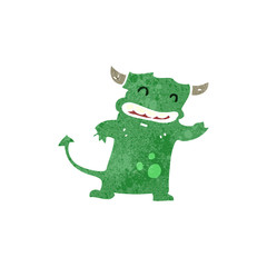 retro cartoon little monster