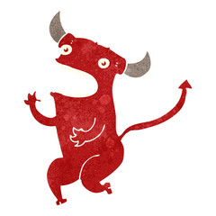 retro cartoon dancing devil