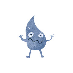 retro cartoon raindrop