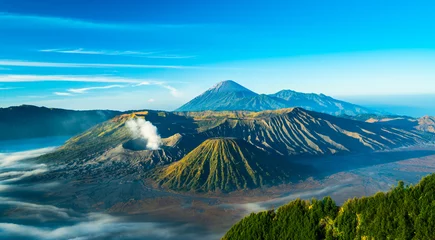 Fotobehang Mount Bromo volcano during sunrise, the magnificent view of Mt. © calcassa