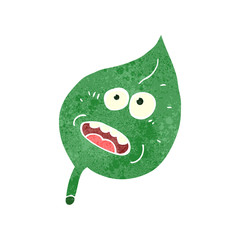 Obraz premium retro cartoon leaf