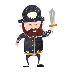 retro cartoon pirate captain