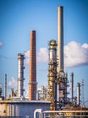 Factory with air pollution 