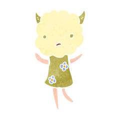 retro cartoon funny cloud creature