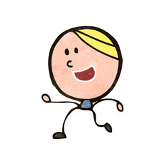 retro cartoon happy man