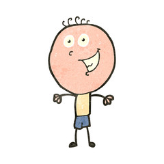 retro cartoon happy man